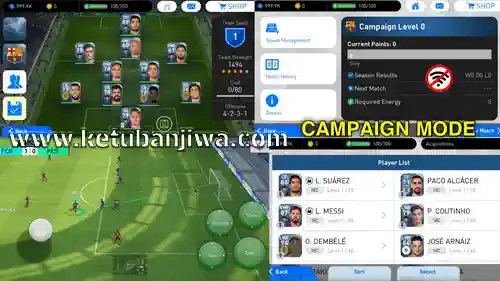 pes 2018 mobile android offline apk + obb campaign mode + barcelona squad ketuban jiwa