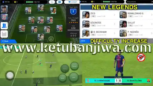 pes 2018 mobile android offline apk + obb new legends difficulty increase update + campaign mode ketuban jiwa