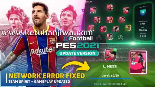 pes 2021 mobile android network error fixed update apk + obb ketuban jiwa